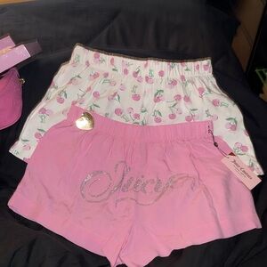 Juicy Couture Pink Athletic Shorts with Rhinestone Logo & Cherries 🍒/Cami
Incl
